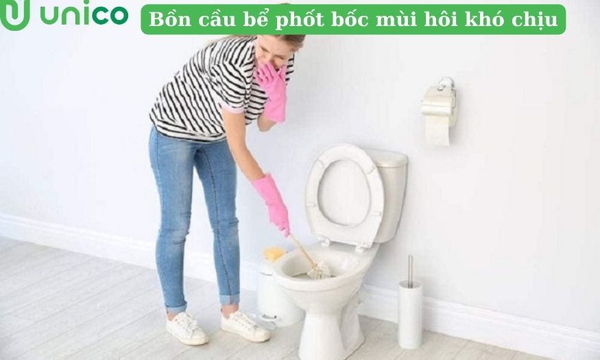 bồn cầu bể phốt bốc mùi hôi khó chịu